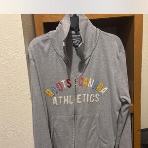 Roots Gray Varsity Jacket with Multicolor Embroidery
